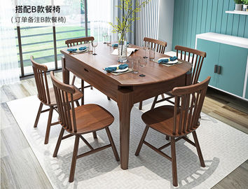 Изготовленная на заказ прямоугольная таблица твердой древесины, Экстендабле обеденный стол с стульями