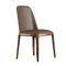 Белая кожа и древесина обедая дизайн стульев современный простой удобный